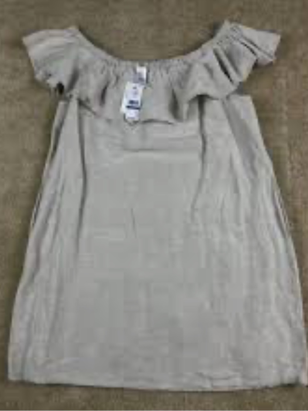 NWT Tommy Bahama Light Beige Ruffle Off-Shoulder Dress